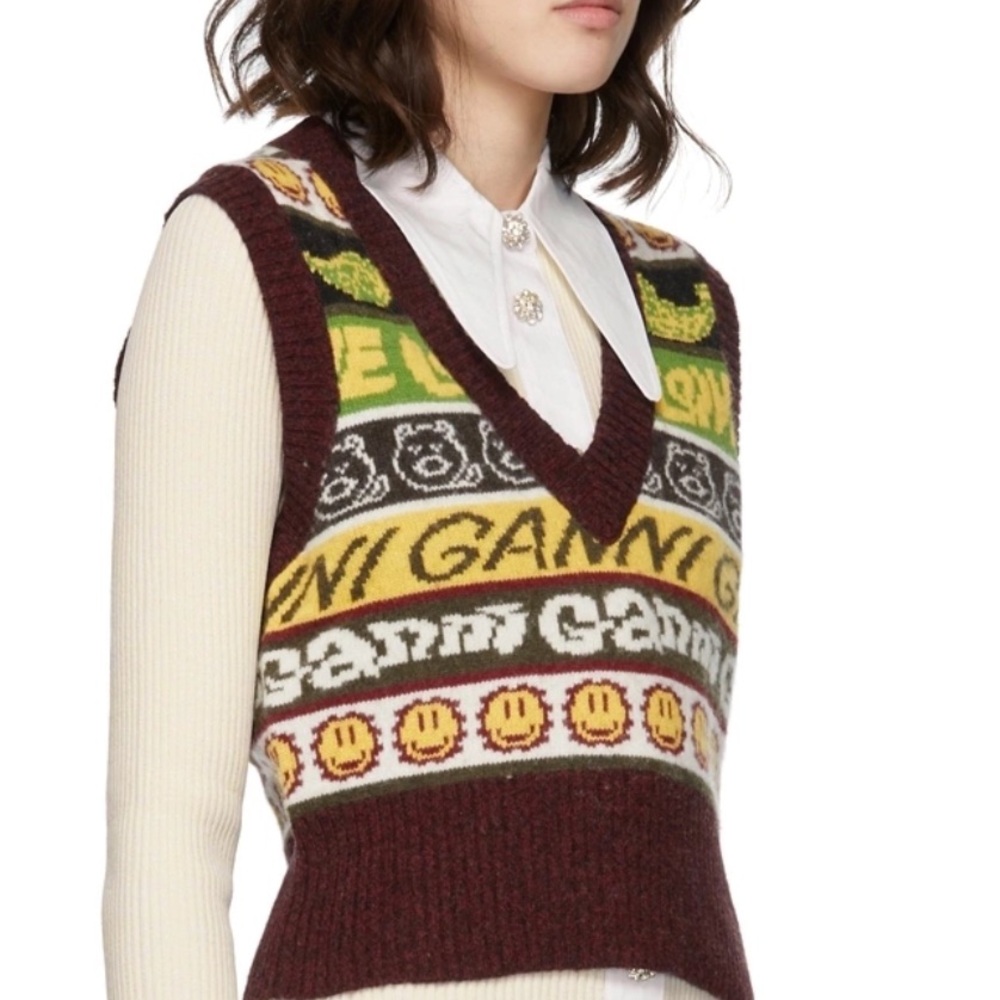 GANNI Recycled Wool Smiley Vest 🙂